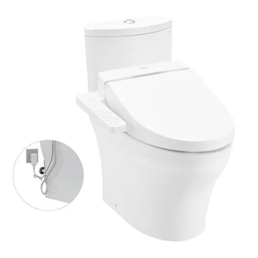 Bàn cầu hai khối kèm nắp rửa điện tử WASHLET TOTO CS838DW7 - 1