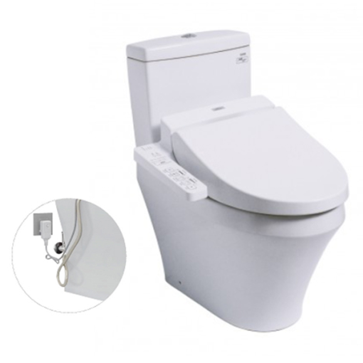 Bàn cầu hai khối kèm nắp rửa điện tử WASHLET TOTO CS948DW7 - 1