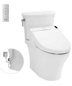 Bàn cầu hai khối kèm nắp rửa điện tử WASHLET TOTO CS986GW6