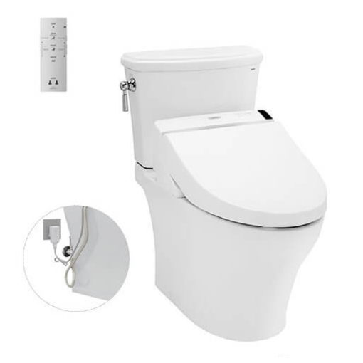 Bàn cầu hai khối kèm nắp rửa điện tử WASHLET TOTO CS986GW6 - 1