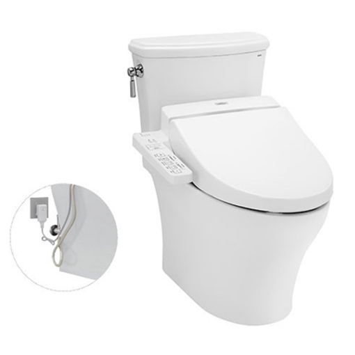 Bàn cầu hai khối kèm nắp rửa điện tử WASHLET TOTO CS986GW7 - 1