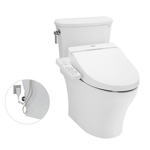 Bàn cầu hai khối kèm nắp rửa điện tử WASHLET TOTO CS986GW7 - 1