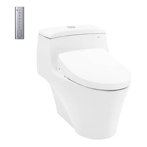 Bàn cầu một khối kèm nắp rửa điện tử WASHLET TOTO CW823REAW12 - 1