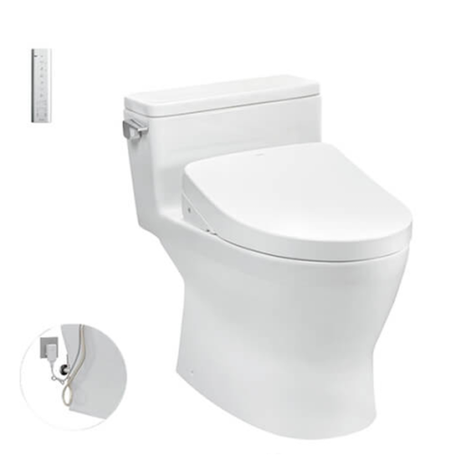 Bàn cầu một khối kèm nắp rửa điện tử WASHLET TOTO MS188VKW14 - 1