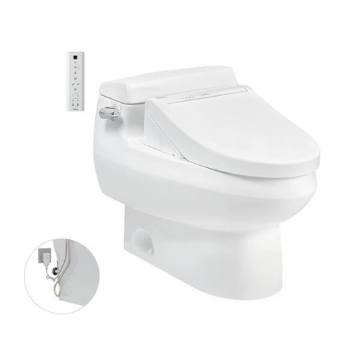 Bàn cầu một khối kèm nắp rửa điện tử WASHLET TOTO MS688W14 - 1