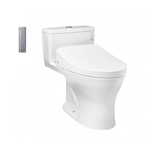 Bàn cầu một khối kèm nắp rửa điện tử WASHLET TOTO MS855CDW12 - 1