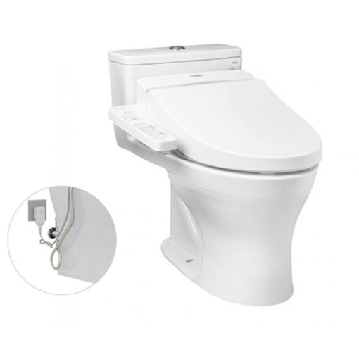 Bàn cầu một khối kèm nắp rửa điện tử WASHLET TOTO MS855DW7 - 1