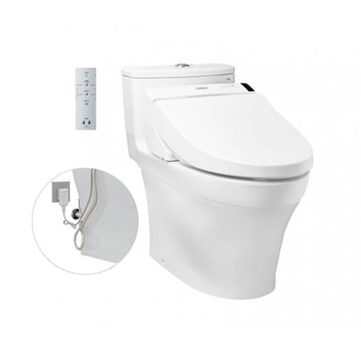 Bàn cầu một khối kèm nắp rửa điện tử WASHLET TOTO MS885DW6 - 1