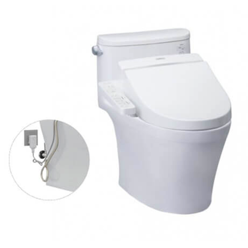 Bàn cầu một khối kèm nắp rửa điện tử WASHLET TOTO MS887RW7 - 1