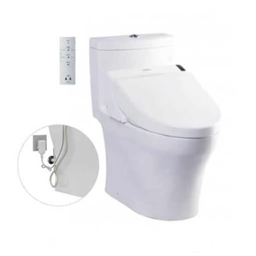 Bàn cầu một khối kèm nắp rửa điện tử WASHLET TOTO MS889DRW6 - 1