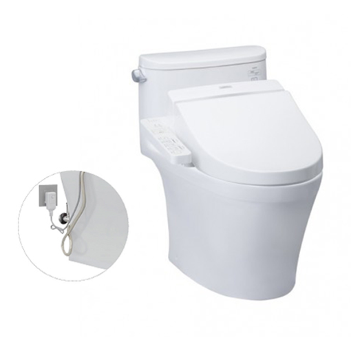 Bàn cầu một khối kèm nắp rửa điện tử WASHLET TOTO MS889DRW7 - 1