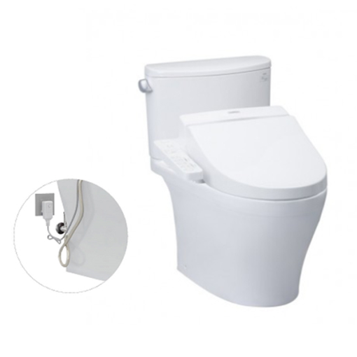 Bàn cầu hai khối kèm nắp rửa điện tử WASHLET TOTO CS767RW7 - 1
