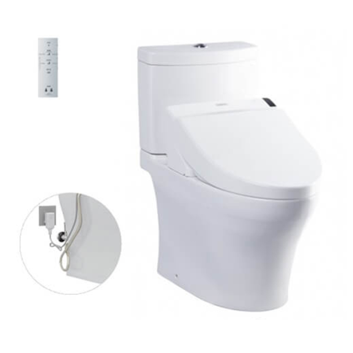 Bàn cầu hai khối kèm nắp rửa điện tử WASHLET TOTO CS769DRW6 - 1