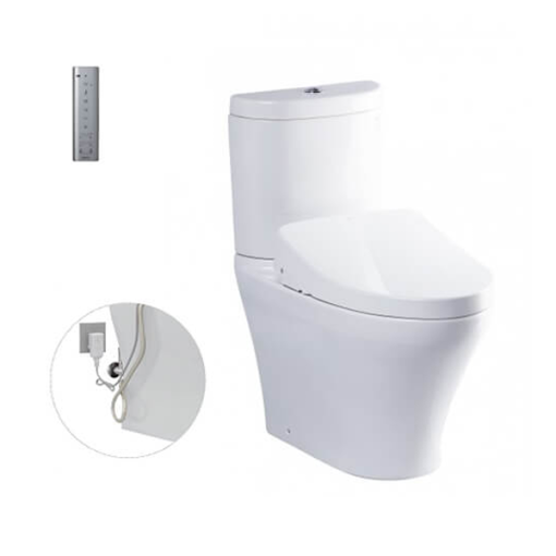 Bàn cầu hai khối kèm nắp rửa điện tử WASHLET TOTO CS945PDW11 - 1