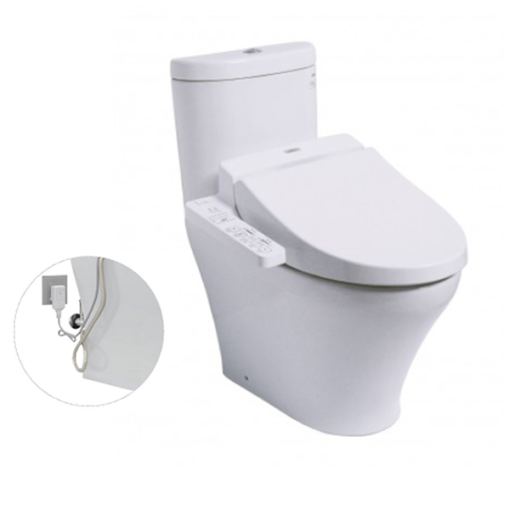 Bàn cầu hai khối kèm nắp rửa điện tử WASHLET TOTO CS818DW7 - 1