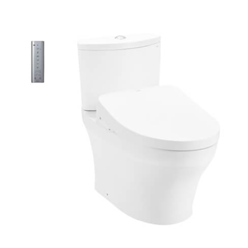 Bàn cầu hai khối kèm nắp rửa điện tử WASHLET TOTO CS838CDW12 - 1