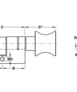 Ruột khóa Hafele 1 đầu chìa, 1 đầu vặn dài 63mm 916.08.672 - 7
