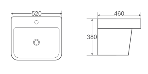 Chậu rửa lavabo treo tường Bello BB-400604 - 3