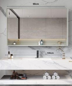 Bộ tủ phòng tắm cao cấp Enic 2T - 100cm Gương Thường