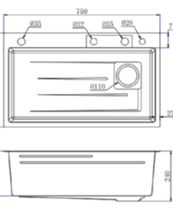 Chậu rửa chén Maadela DMDS-7545U - 15