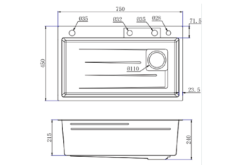 Chậu rửa chén Maadela DMDS-7545U - 3