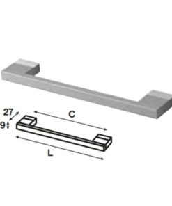 Tay nắm nhôm Hafele mạ màu bạc 148mm 100.90.925