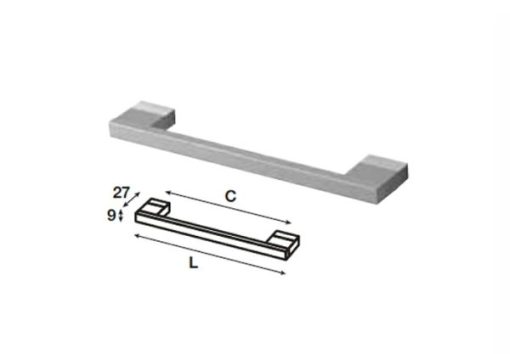 Tay nắm nhôm Hafele mạ màu bạc 148mm 100.90.925 - 1