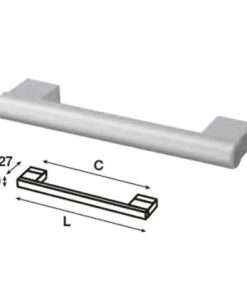 Tay nắm nhôm Hafele mạ màu bạc 167mm 107.55.925