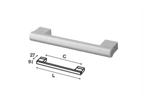 Tay nắm nhôm Hafele mạ màu bạc 167mm 107.55.925 - 1