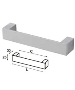 Tay nắm nhôm Hafele mạ màu bạc 143mm 110.73.925