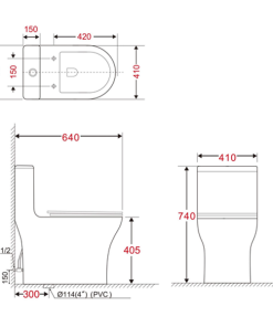 Bàn cầu 1 khối Inax AC-969VN - 6 Bàn cầu 1 khối Inax AC-969VN - 5
