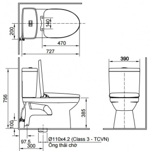 Bàn cầu hai khối INAX AC-504VAN - 5