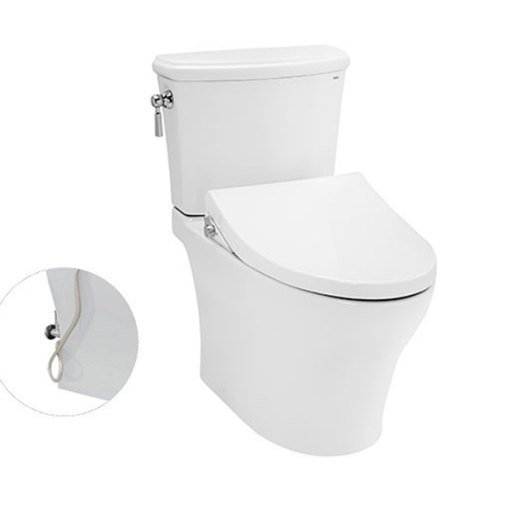 Bàn cầu hai khối nắp đóng êm kèm vòi rửa nước lạnh WASHLET TCW1211A TOTO CS986GE4 - 1