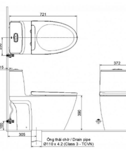 Bàn cầu kết hợp nắp rửa cơ INAX AC-902+CW-S32VN - 5