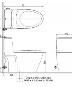 Bàn cầu kết hợp nắp rửa cơ INAX AC-912+CW-S32VN - 5