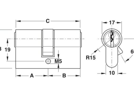 Ruột khóa 2 đầu chìa 71 mm HAFELE 916.96.015 - 3