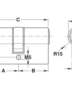 Ruột khóa 2 đầu chìa màu đồng bóng Hafele 916.96.601 - 8 Ruột khóa 2 đầu chìa màu đồng bóng Hafele 916.96.601 - 7