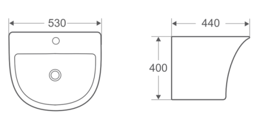 Chậu rửa lavabo treo tường Bello BB-800603 - 5