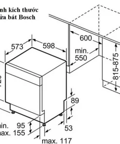 MÁY RỬA BÁT BOSCH BÁN ÂM SMU6ZCS52S SERIE 6 14 BỘ - 8 BOSCH SMU6ZCS52S SERIE 6