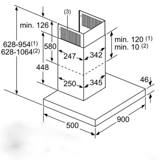 MÁY HÚT MÙI GẮN TƯỜNG BOSCH DWB98JQ50B SERIE 6 NGANG 90CM