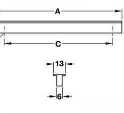 Tay nắm tủ Hafele, màu bạc 220x14mm 107.24.904 - 5