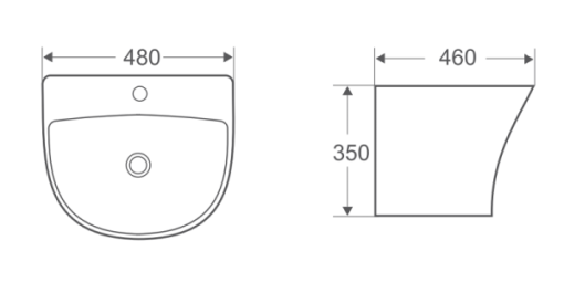 Chậu rửa lavabo treo tường Bello BB-800601 - 5