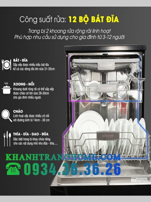 MÁY RỬA BÁT KOCHER KDEU-8818BL - 4