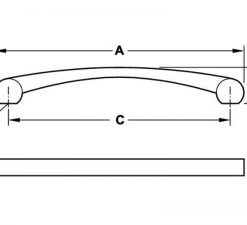 Tay nắm tủ Hafele Đen mờ 180x28mm 110.34.386 - 5