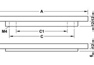 Tay nắm tủ Hafele Mạ Inox 80x24mm 110.35.681 - 5