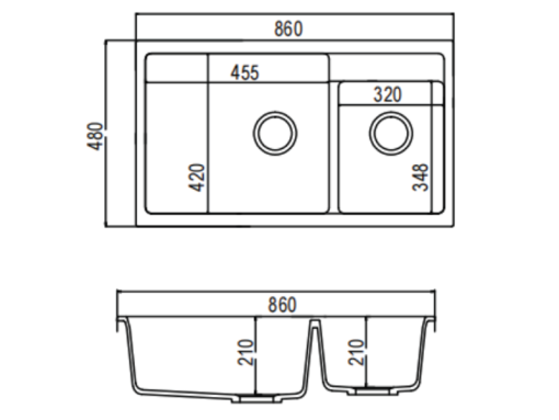 Chậu đá Maadela MDS-A8648B - 5