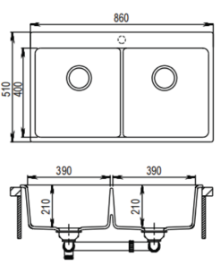 Chậu đá Maadela MDS-A8651W - 17