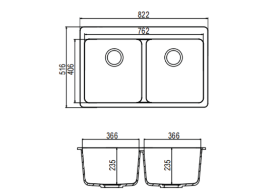 Chậu đá Maadela MDS-A8251W - 5