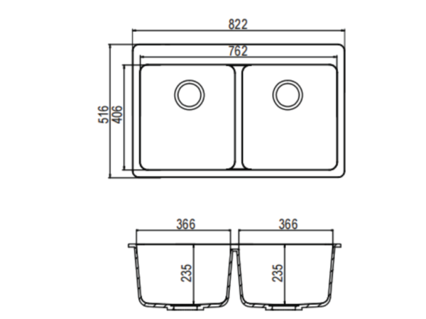 Chậu đá Maadela MDS-A8251W - 3