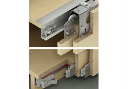 Bộ phụ kiện cửa trượt trùm ngoài 3 cánh 50VF SR Häfele 400.51.122 - 1